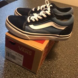 Old Skool Blue and White Vans